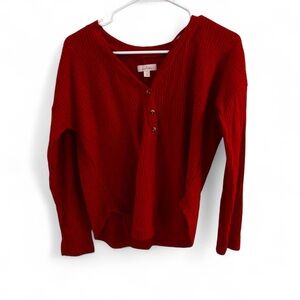 Colsie Vibrant Red Textured Top